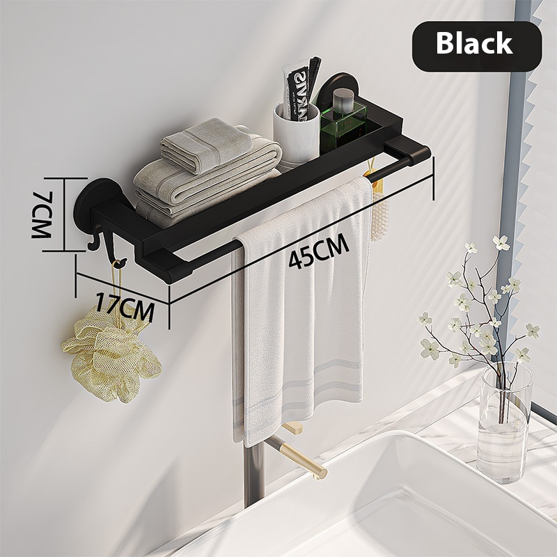 Bathroom Storage Rack Plastic Punch-free Bath Towel Rack