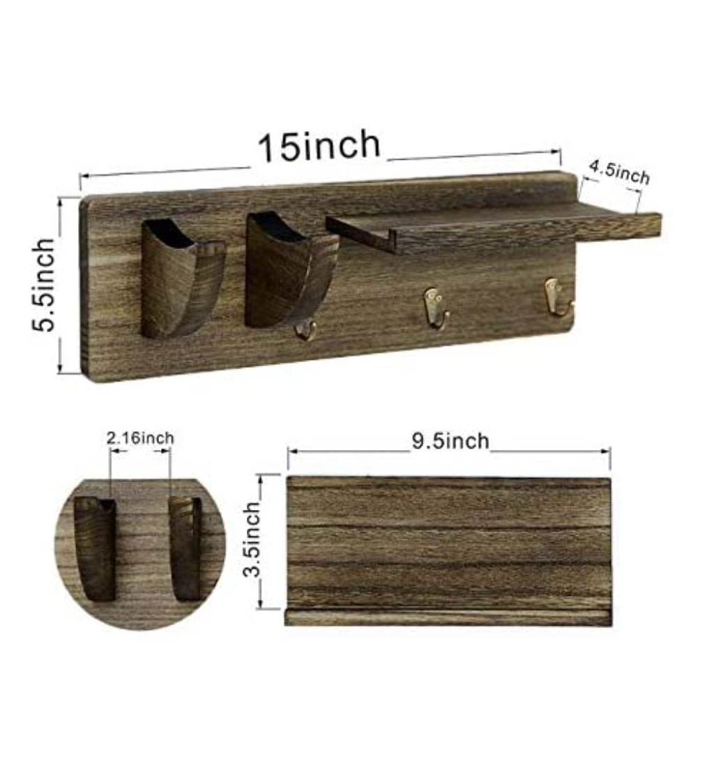 Vintage Guitar Storage Rack Wooden Wall Storage Rack Hook