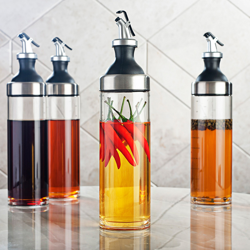 Borosilicate glass bottles with large pot vinegar bottle bottle kitchen pot of vinegar sesame oil leakage of large capacity of soy sauce