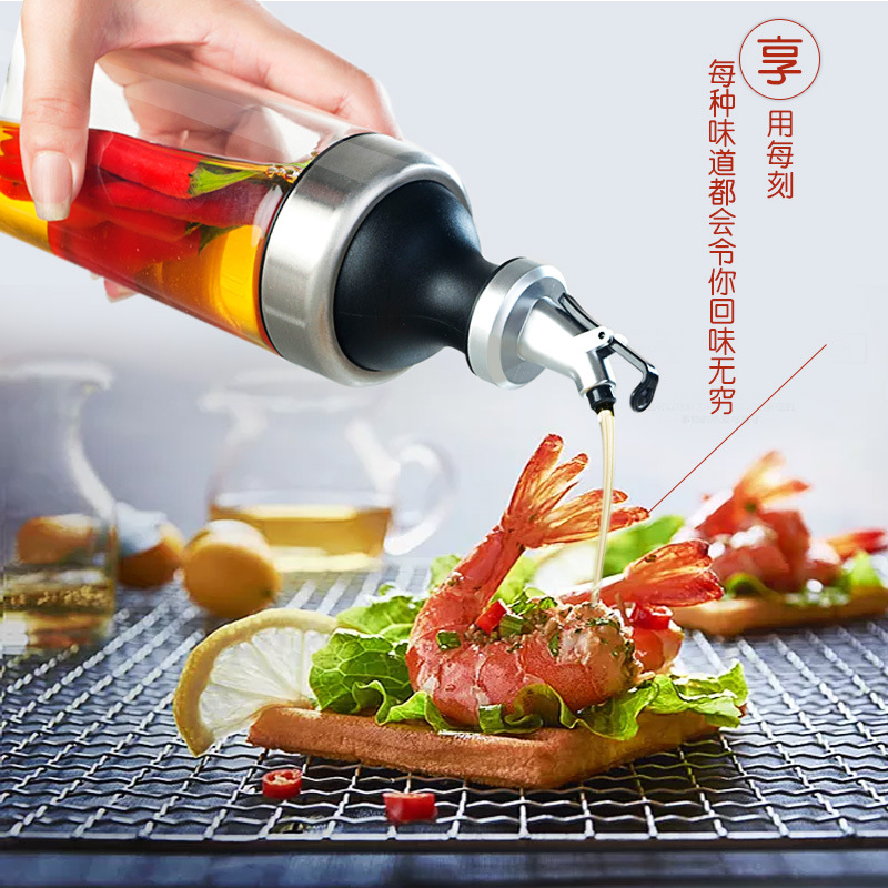 Borosilicate glass bottles with large pot vinegar bottle bottle kitchen pot of vinegar sesame oil leakage of large capacity of soy sauce