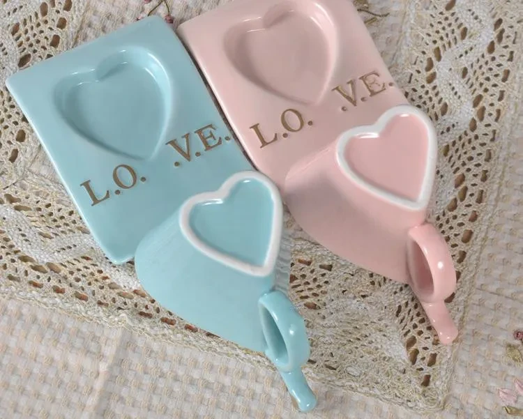 Creative Love Heart Shaped Peach Heart Shaped Mug, Ceramic Mug, Coffee Cup