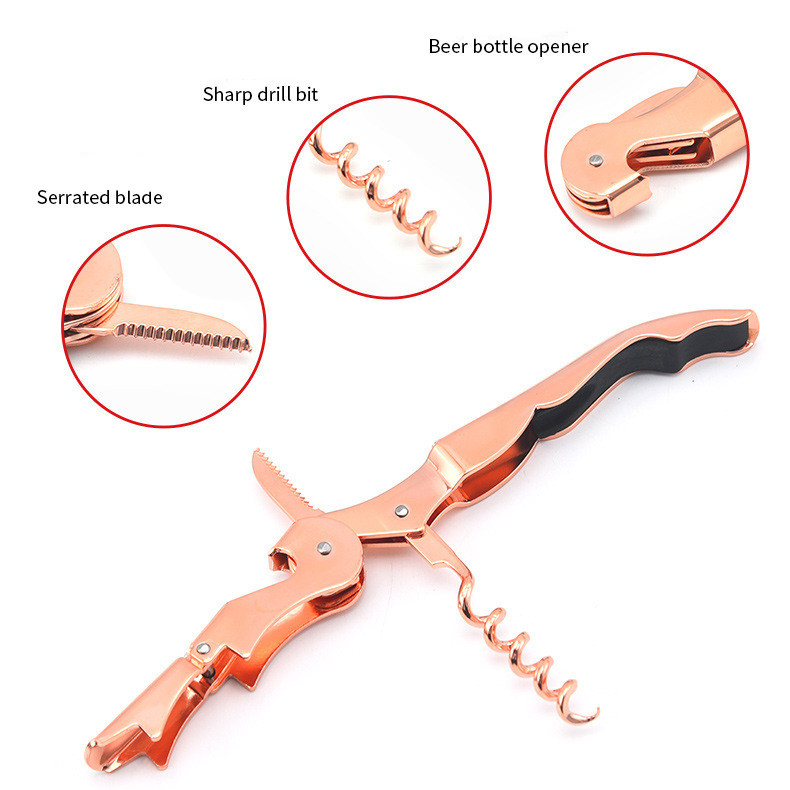 Rose Gold Carbon Steel Plating Bottle Opener