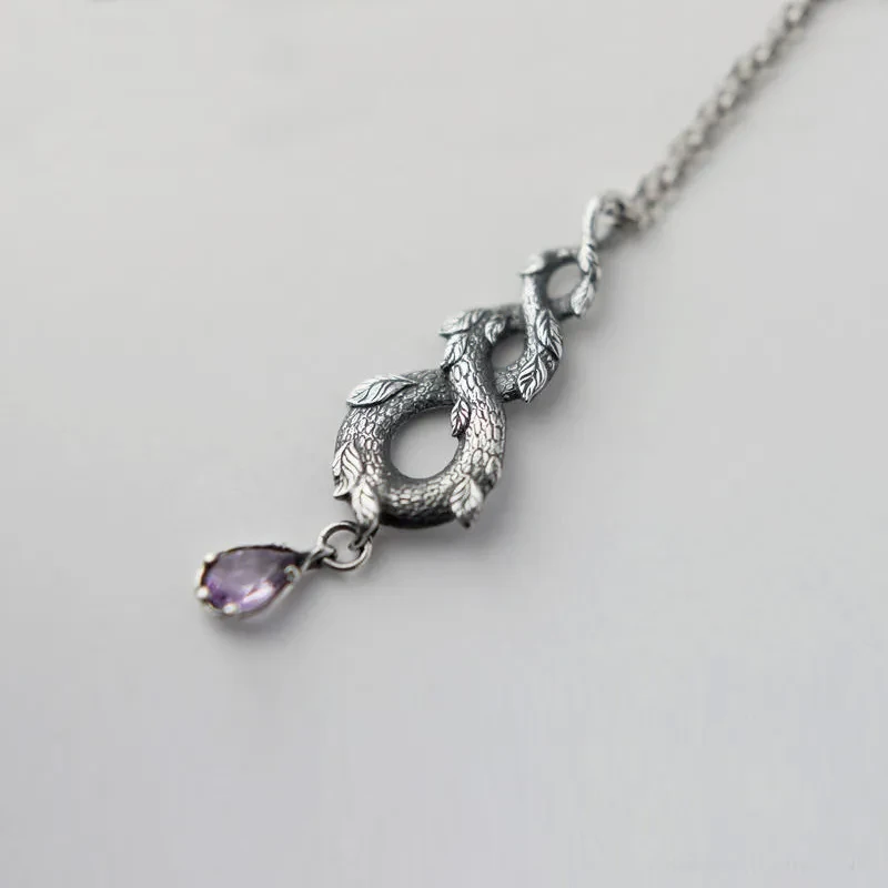 Vintage Forest Snake Leaf Necklace