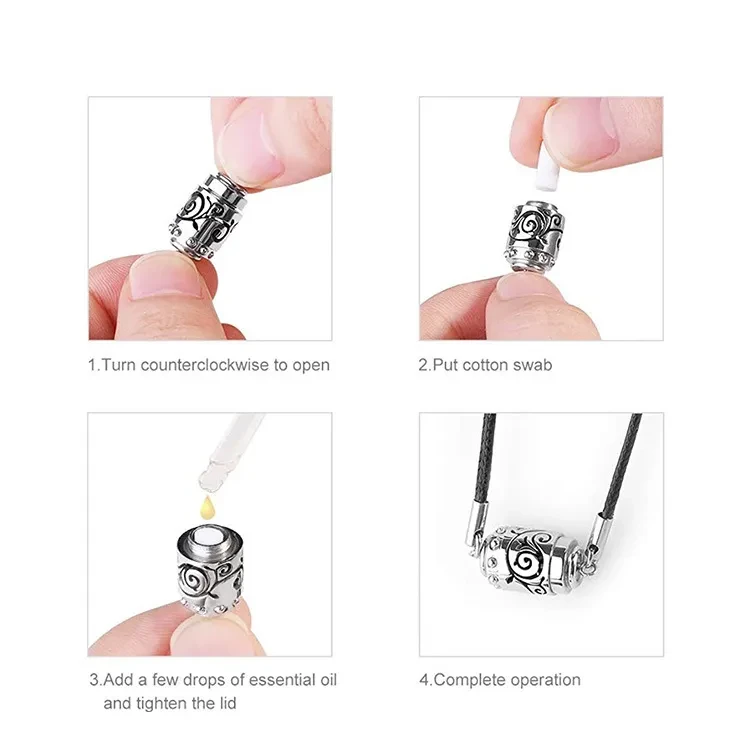 Simple Stainless Steel Aromatherapy Pendant Necklace