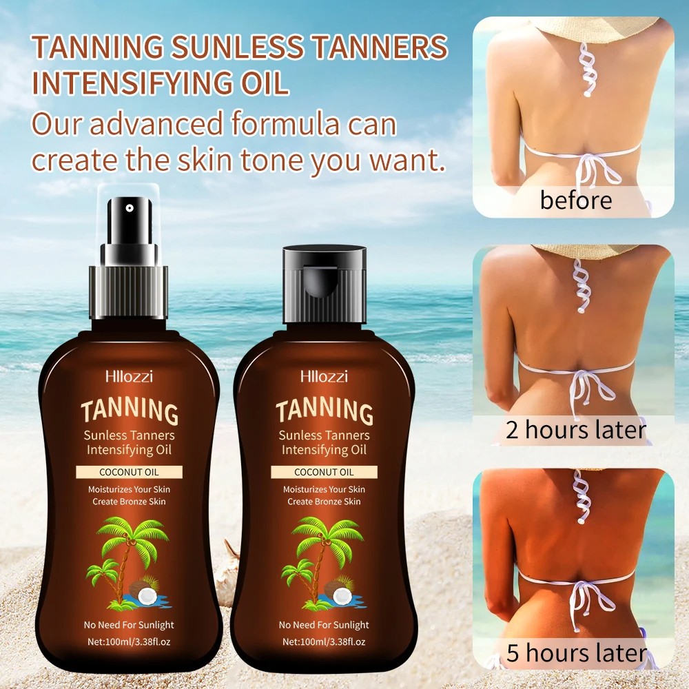 Coconut Tanning Oil  Self-Tanning, Waterproof, and Long-Lasting Hydration