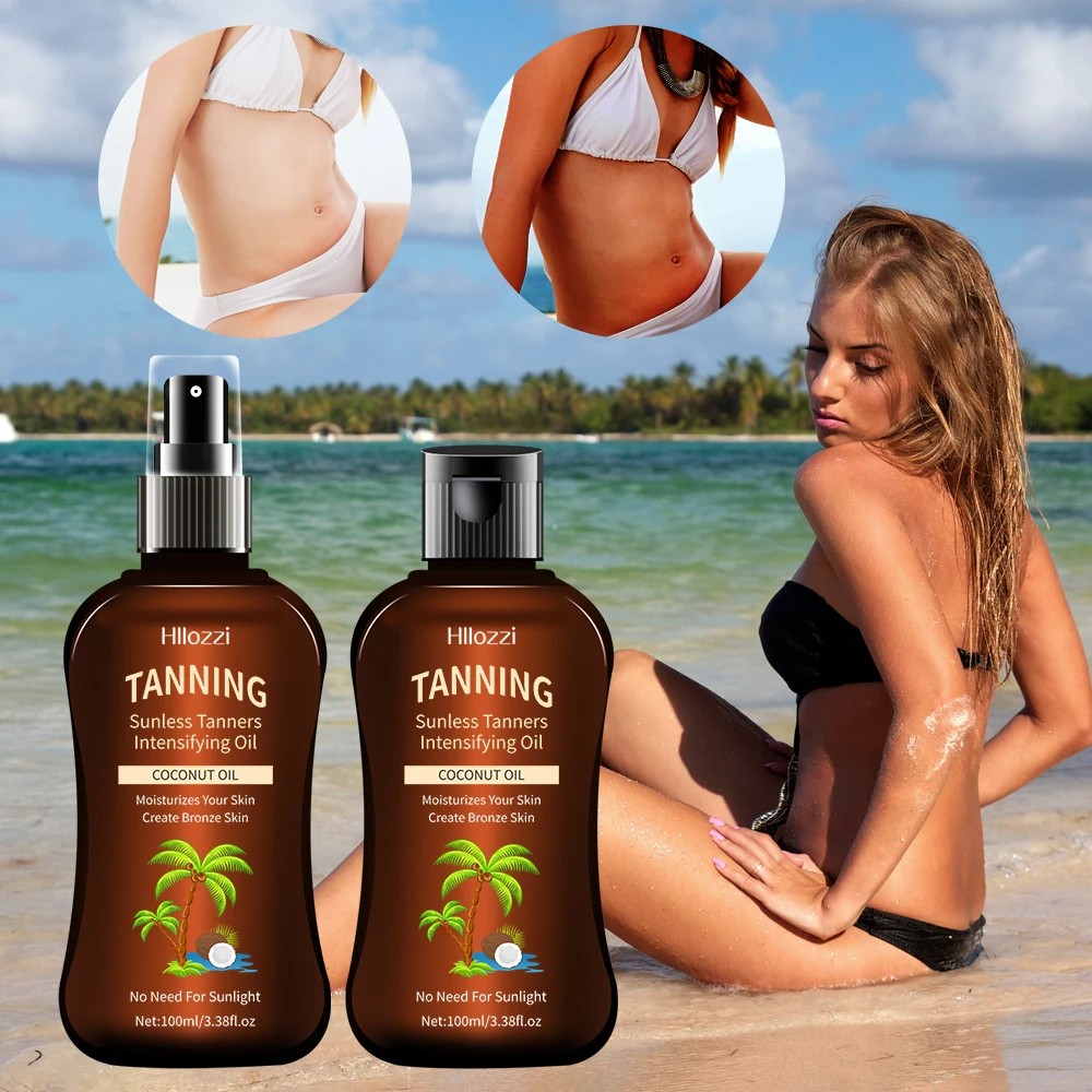 Coconut Tanning Oil  Self-Tanning, Waterproof, and Long-Lasting Hydration