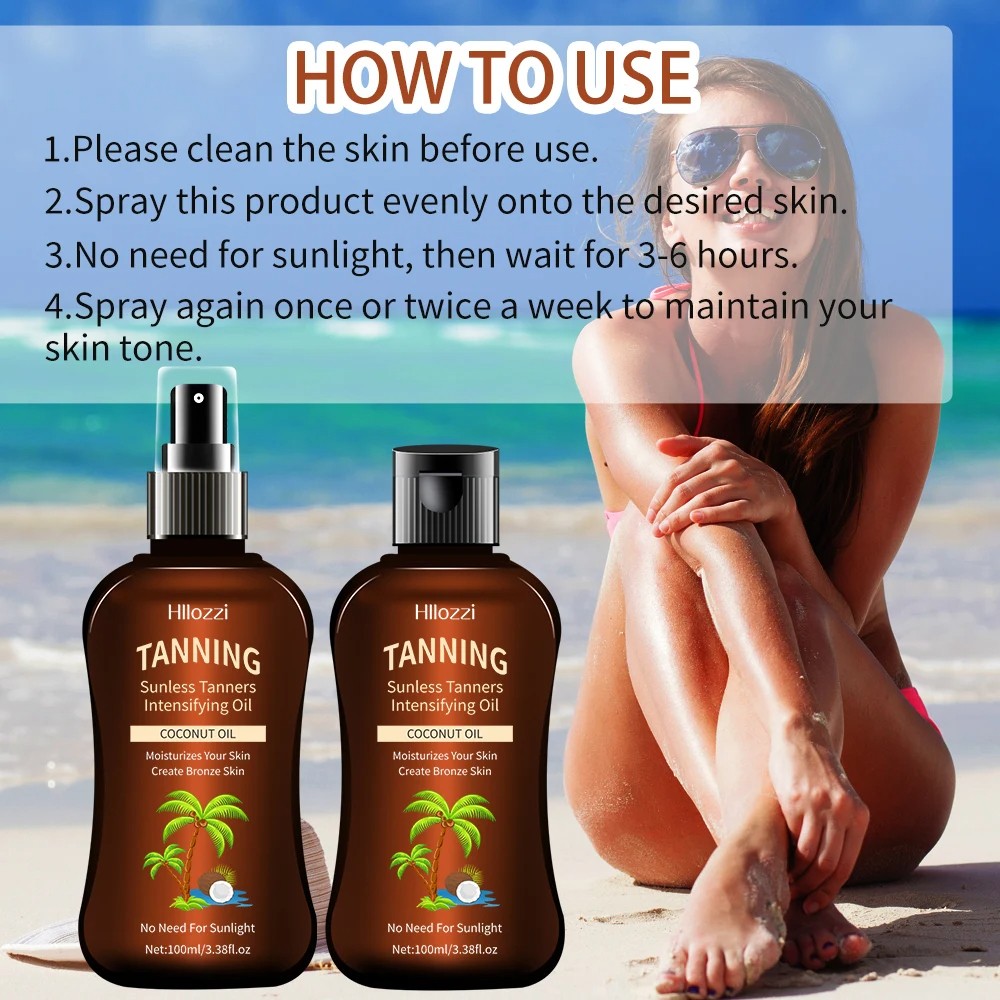 Coconut Tanning Oil  Self-Tanning, Waterproof, and Long-Lasting Hydration