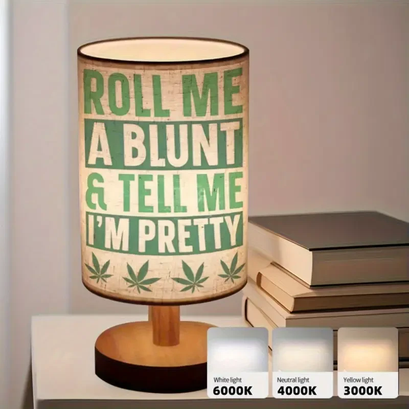 1pc Modern Stylish Table Lamp with Funny Slogan and Marijuana Leaf Design, 274.32cm Height Adjustable Lighting, USB Powered, Push Button Control, Perfect for Bedroom or Living Room, Ideal Mothers Day Gift, Bedroom Lighting | Playful Design | USB Powered
