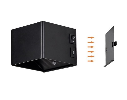 Aluminum Alloy Led Decorative Lamp Modern Simple Design USB Charging Punch-free Bedside Wall Lamp