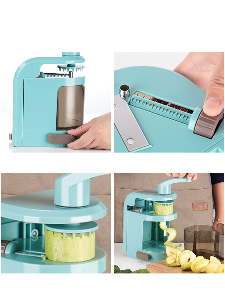 Spiral Grater, Vertical Hand-Operated Filament Vegetable Cutter, Salad Artifact, Vegetable Cutter