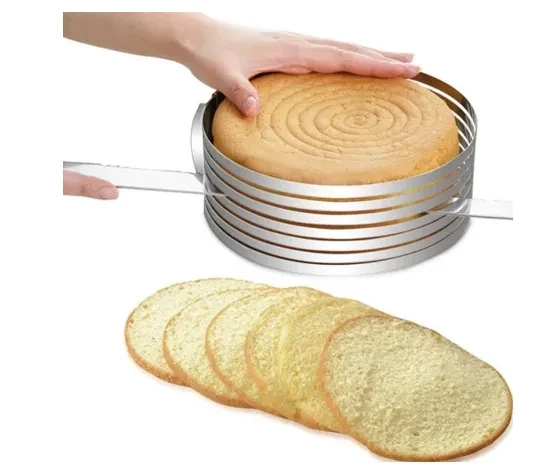 6 Layers Adjustable Cake Cutter Slicer Stainless Steel Round Bread Cake Cutter Slicer Mousse Ring Mould Cake Decorating Tools