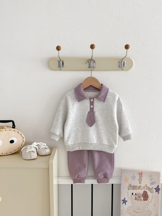 Baby Cute Spring Wear Top Casual Pants Two-piece Suit