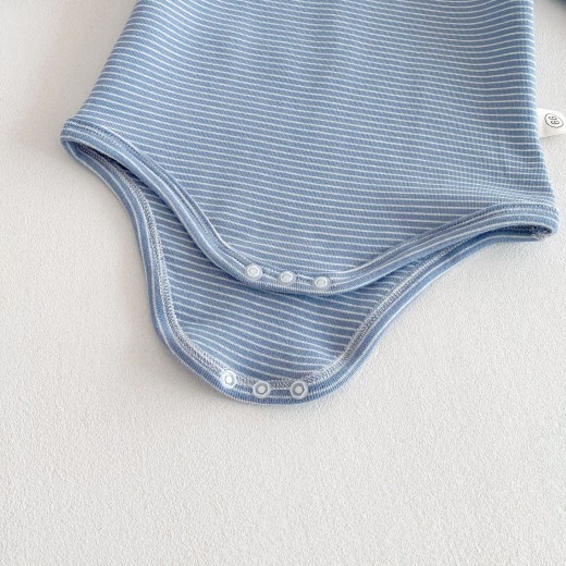 Striped Triangle Rompers Male And Female Baby Long Sleeve Jumpsuit