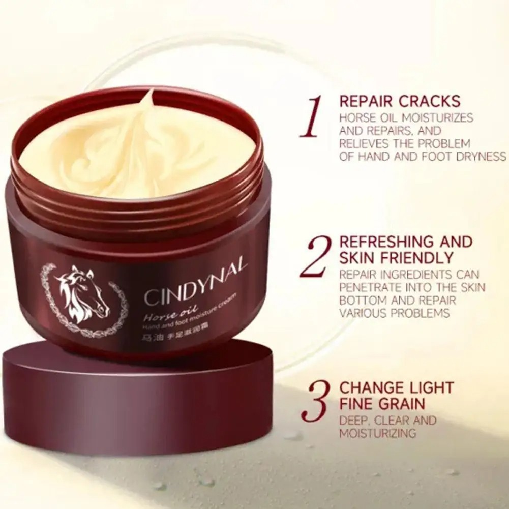 Horse Oil Hand and Foot Salve Cream  Natural Heel Repair Cream for Drying, Cracking, and Moisturizing