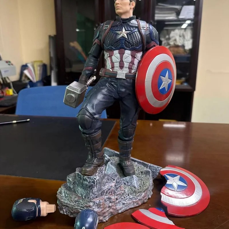 Avengers Endgame 43cm Big Captain America Steve Double-Headed Sculpture