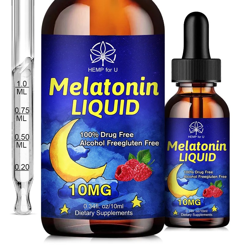 Melatonin DropIns 10mg  Liquid Sleep Aid Support for Healthy Sleep