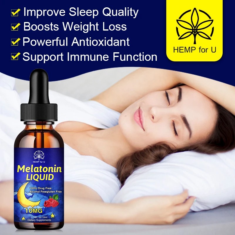 Melatonin DropIns 10mg  Liquid Sleep Aid Support for Healthy Sleep