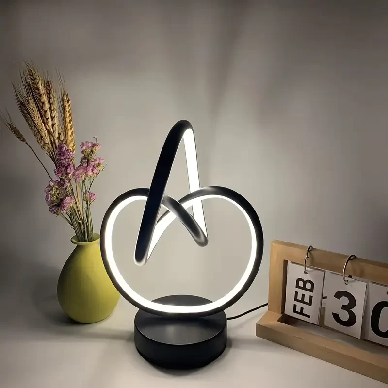 1pc Modern Multi-Use Adjustable Light Luxury Table Lamp - Metal & Plastic Material, Button Control, USB Powered, Google Assistant Compatible for Living Room, Bedroom & Study Room Decor