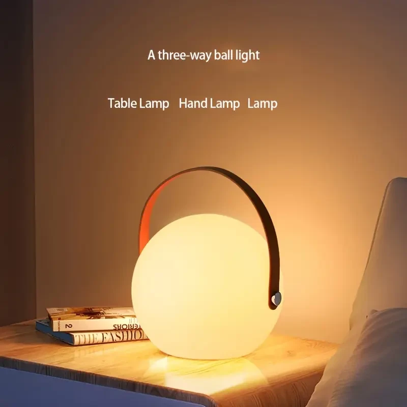3-Way LED Sphere Light with Remote Control  Portable USB Rechargeable Table Lamp, Hand Light, and Wall Hanging Light in One, Warm Glow for Indoor & Outdoor Use