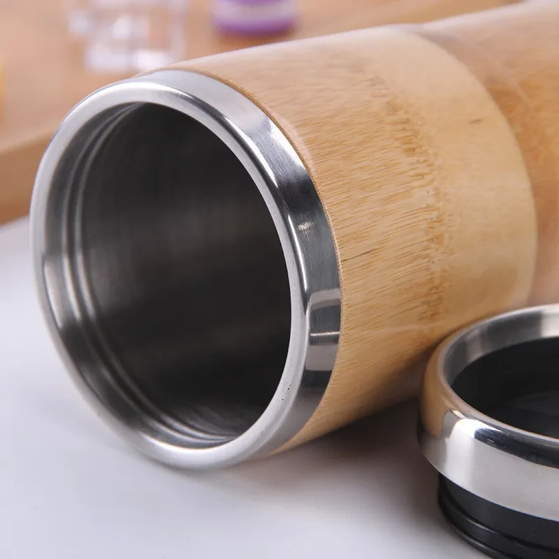 Natural bamboo vacuum flask