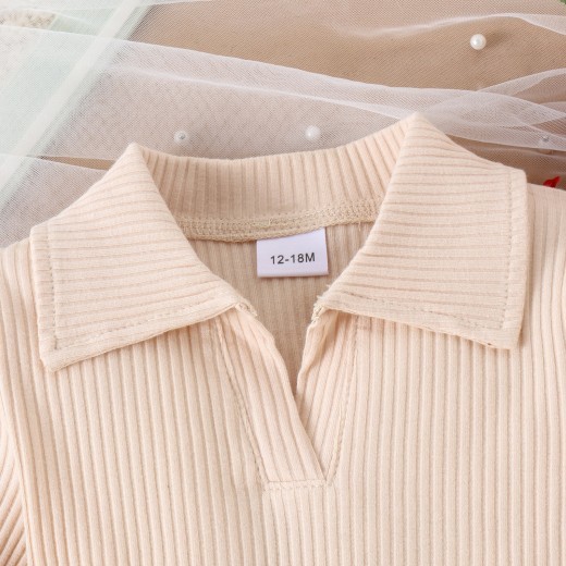 Autumn And Winter Girls Suit Medium And Small Long Sleeve Pleated Skirt