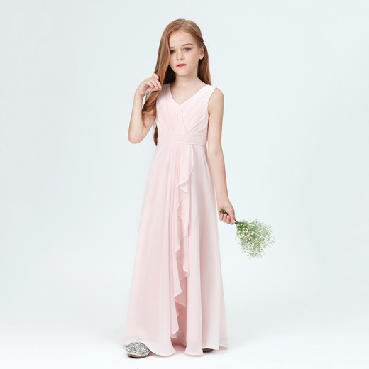 Spring Medium And Large Children Chiffon Sleeveless Children's Full Dress
