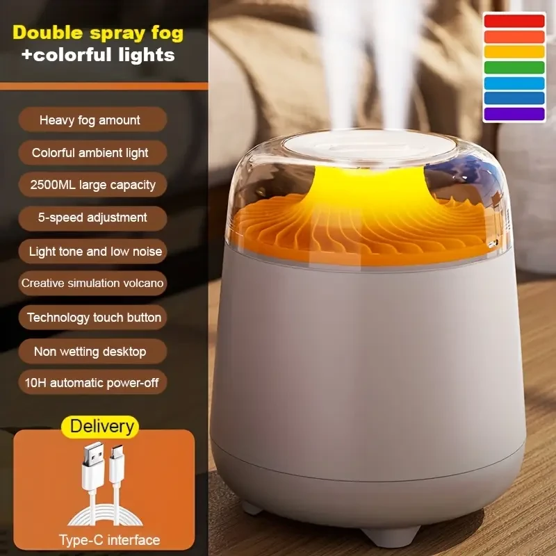 7-Color Night Light Humidifier with USB Power