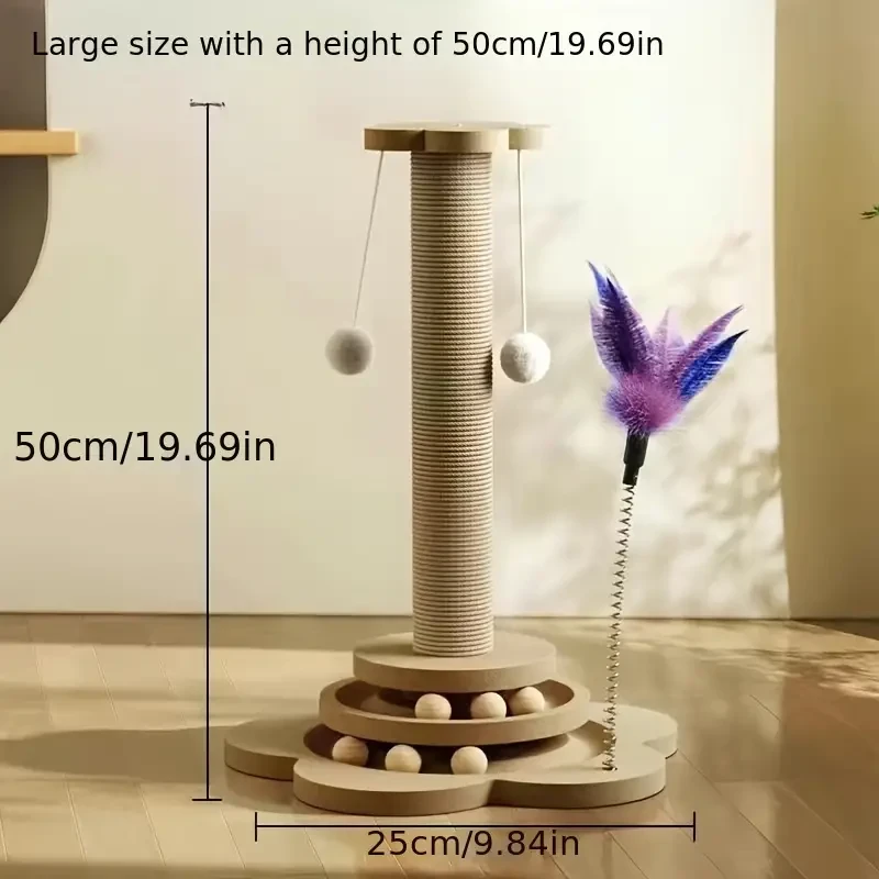 Solid Wood Standing Cat Scratcher