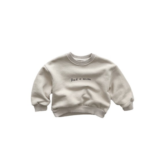 Boys And Girls Korean Mori Style Versatile Pullover Top Children Printed Fleece Hoodie