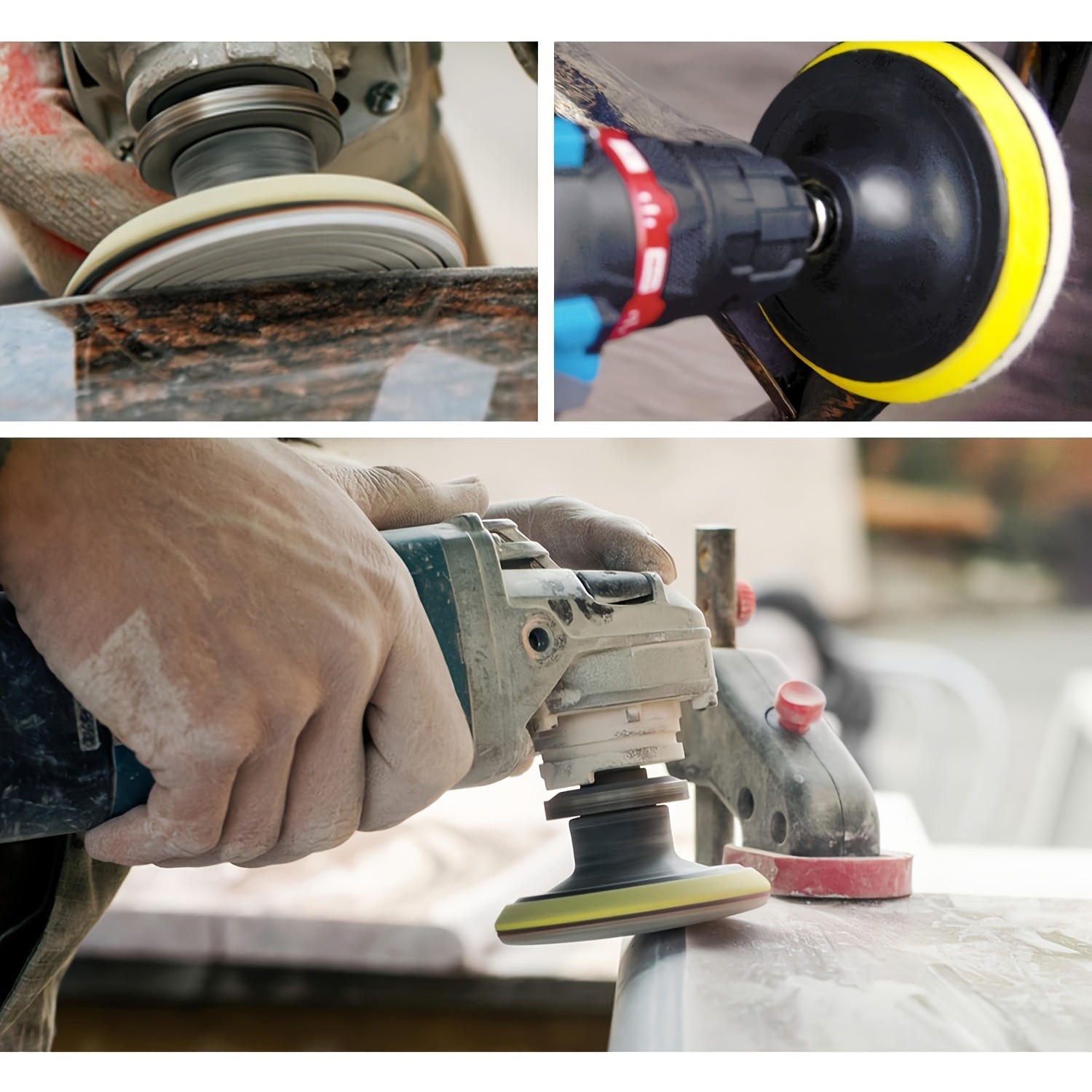 12pcs 4in Diamond Polishing Disc Set  Wet/Dry Grinding and Polishing Pads with 50-6000 Grit for Granite, Concrete, Marble, Stone Countertops, and Quartz Stone