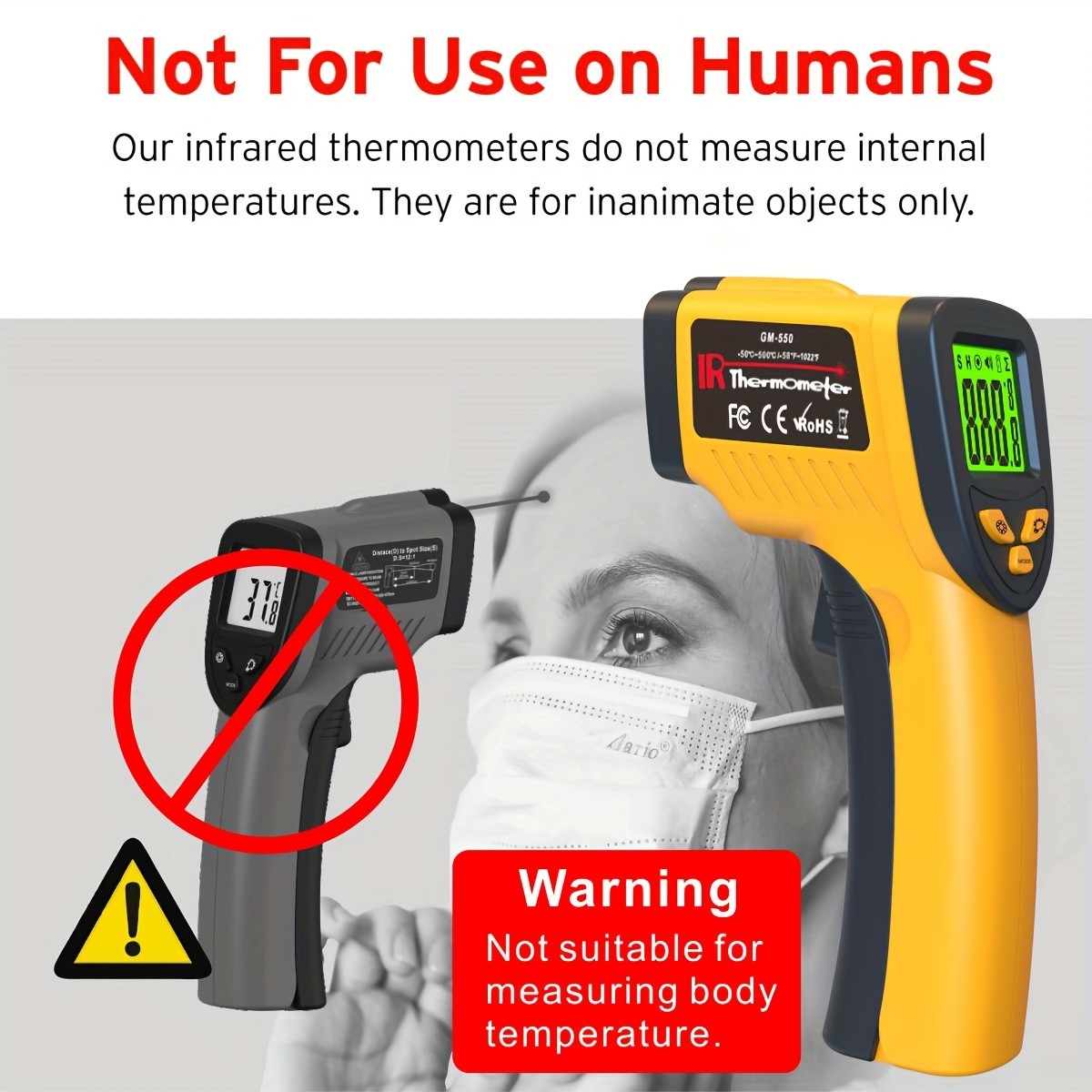 High-Precision Infrared Thermometer for Cooking, Grilling, and Engine Temperatures -58F to 1022F - Accurate and Easy to Use
