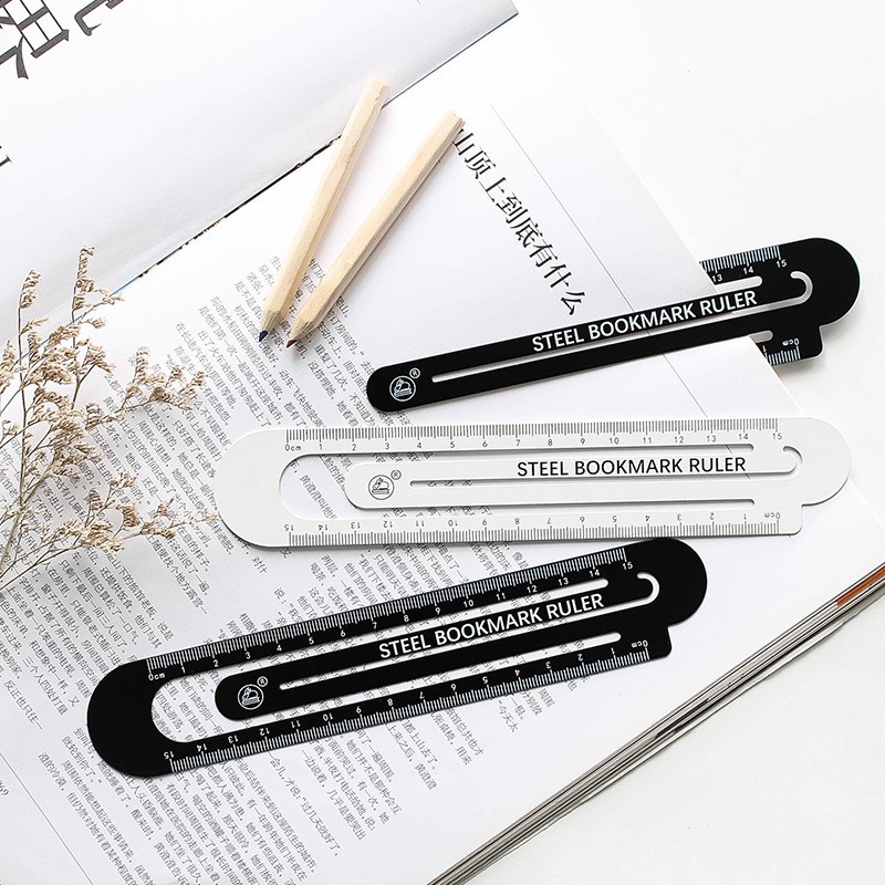 Black and white two-sided ruler