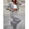 Fashion Striped Suits Casual Lapel Long Sleeve Cropped Top And Straight Pants Outfits