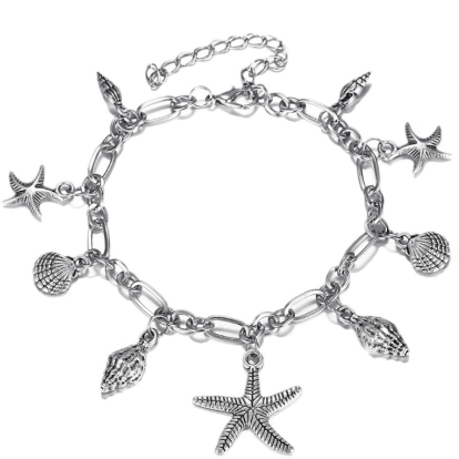 Boho Wave Turtle Pendant Anklet Bracelets For Women Shell Anklet Bracelets On The Leg Bohemian Foot Ocean Jewelry