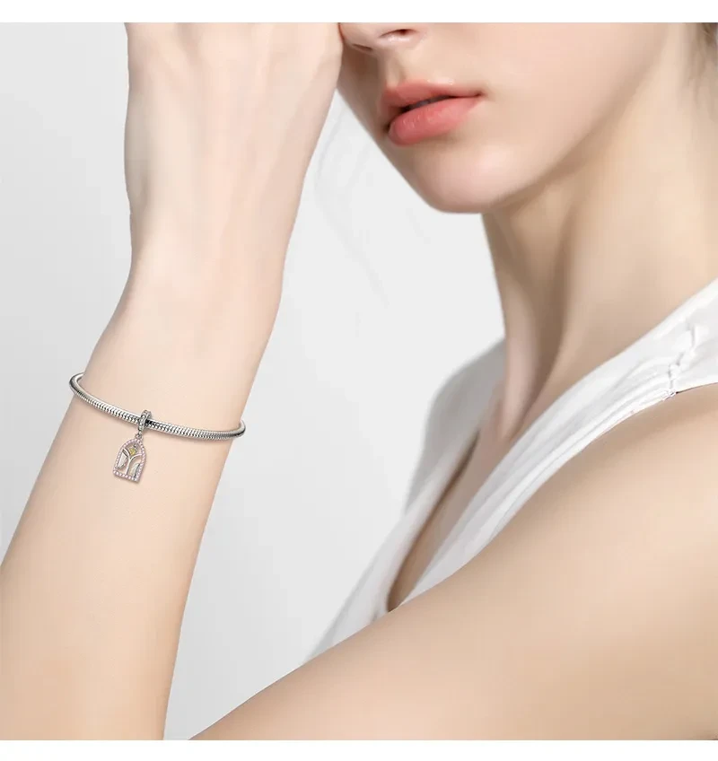 Looking At Each Other Affectionately S925 Sterling Silver Valentine's Day Pendant Necklace Bracelet Accessories Pendant