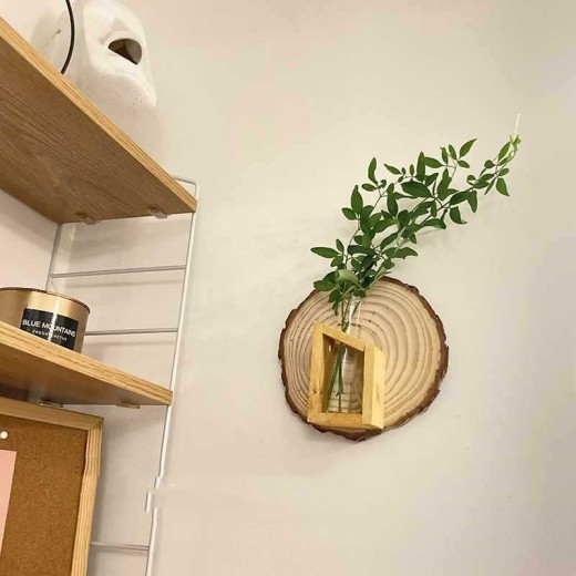 Natural Solid Wood Green Plant Decoration Wall Hanging Decoration