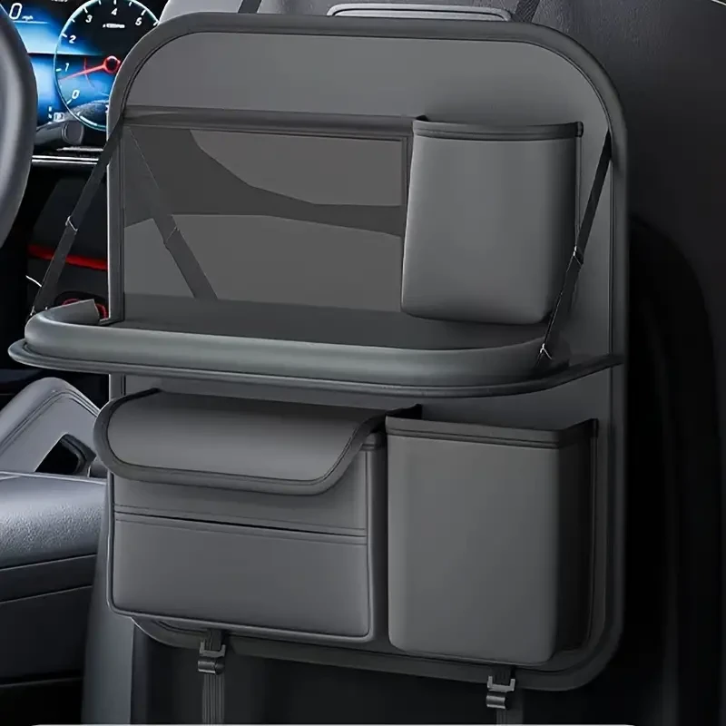 Premium All-in-One Car Back Seat Organizer with Foldable Table & Laptop Station