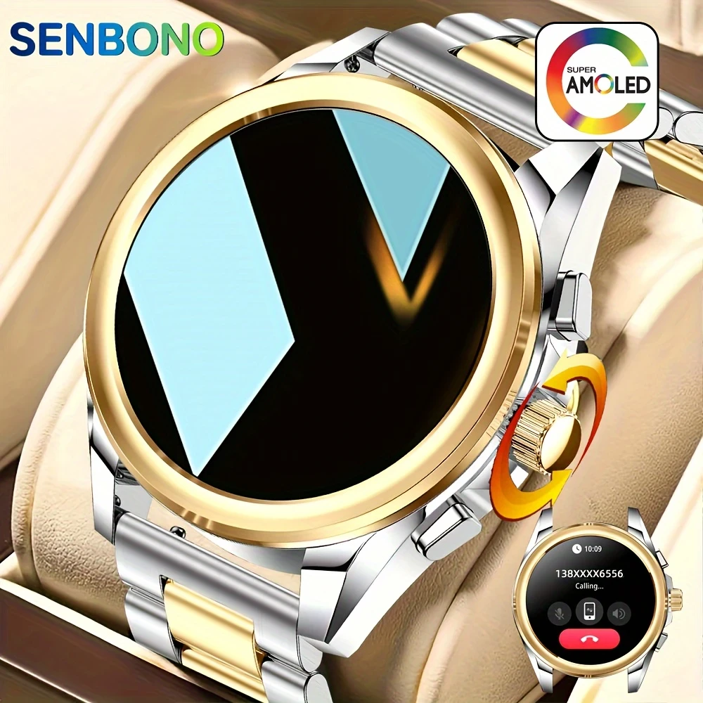 SENBONO Amoled Smart Watch for Men with Wireless Make Call