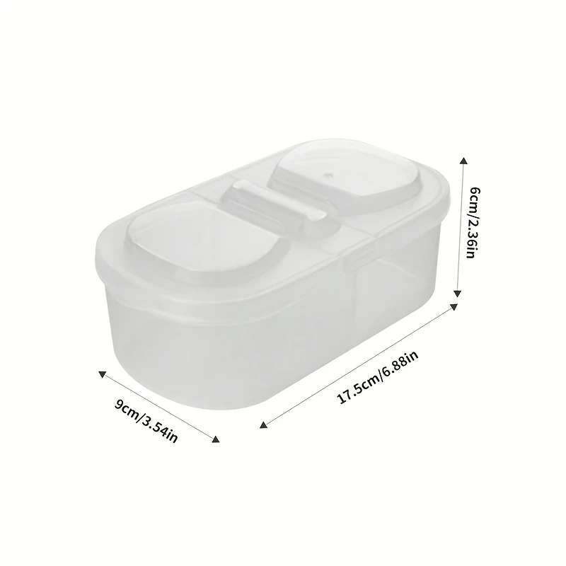 2pcs Multi-Functional Food Storage Containers  Portable 2-Compartment Organizer for Spices, Snacks & Fruits  Perfect for Home, Restaurant, Office Parties & Gifts