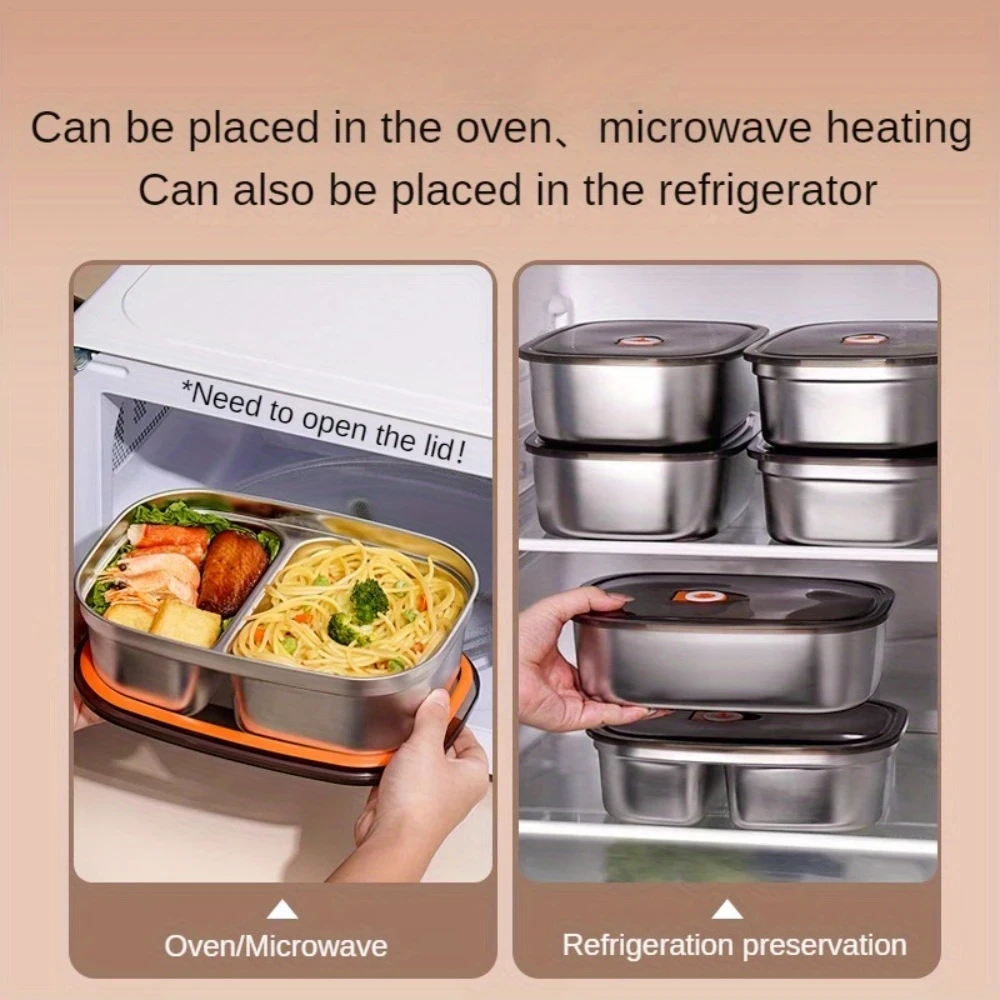 BAIJL Stainless Steel Lunch Box Set with Leak-Proof Seals, Stackable, Dishwasher Safe Microwave & Oven Safe, Round Food Storage Containers for Work, Adult Bento Box, Outdoor Camping