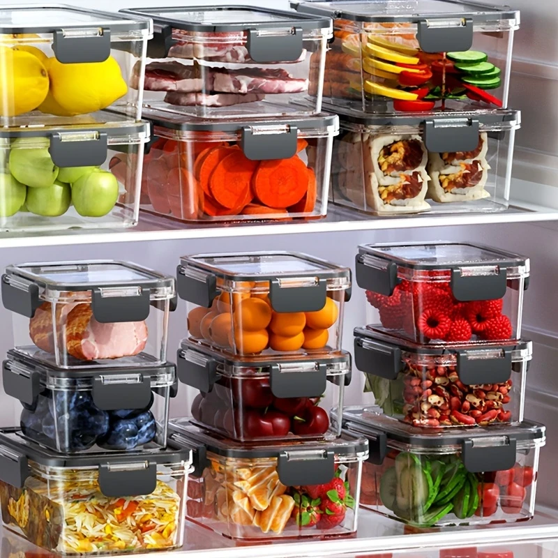 16oz BPA-Free Plastic Food Storage Containers with Leakproof Lids (4-Pack) Ideal for Meal Prep, Lunch, Fruits & Snacks Durable, Stackable, Dishwasher Safe