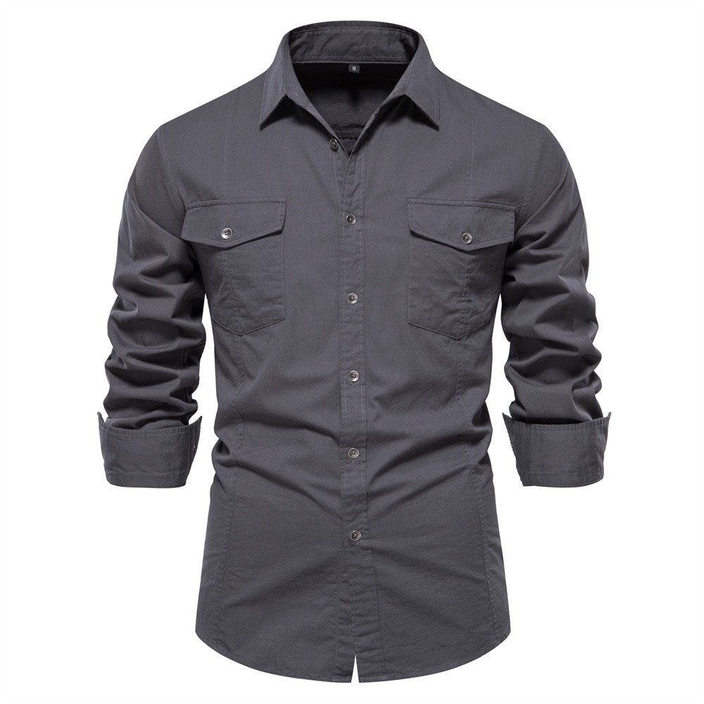 Cargo Long Sleeve Cotton Shirt