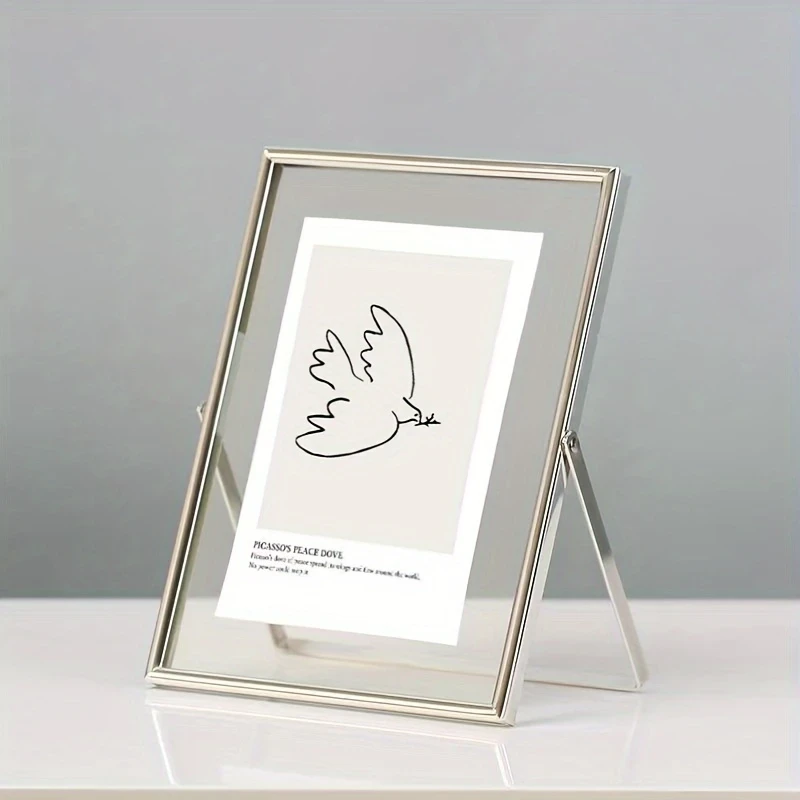 Sleek and Stylish Silvery Minimalist Style Metal Border Photo Frame (4x6, 5x7) The Perfect Frame to Showcase Your Memories