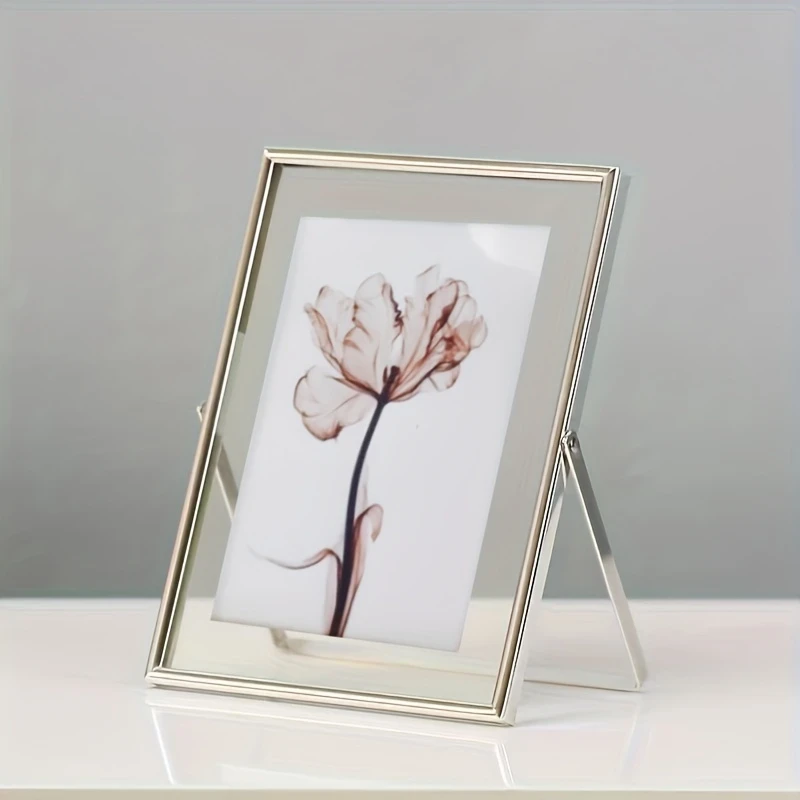 Sleek and Stylish Silvery Minimalist Style Metal Border Photo Frame (4x6, 5x7) The Perfect Frame to Showcase Your Memories