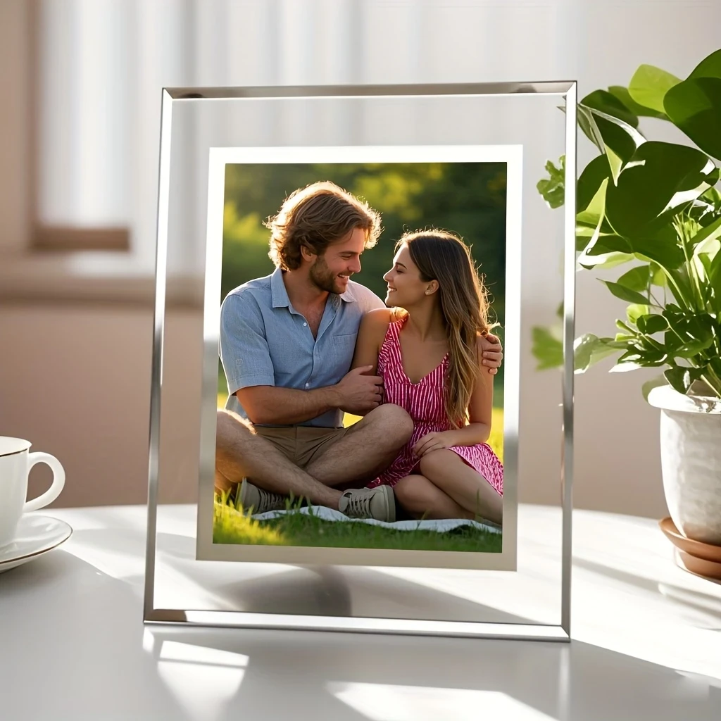 1pc Customizable Glass Photo Frame  A Personal Touch for Your Favorite Memories
