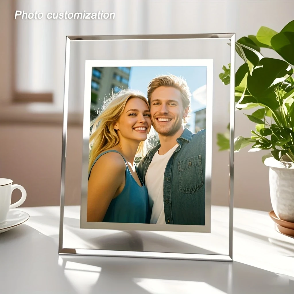 1pc Customizable Glass Photo Frame  A Personal Touch for Your Favorite Memories