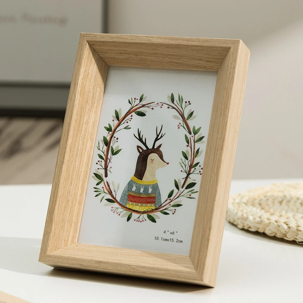 1pc Picture Frame Pack of Picture Frames with Real Glass, Solid Wood Photo Frame for Table Top Display or Wall Mounted White