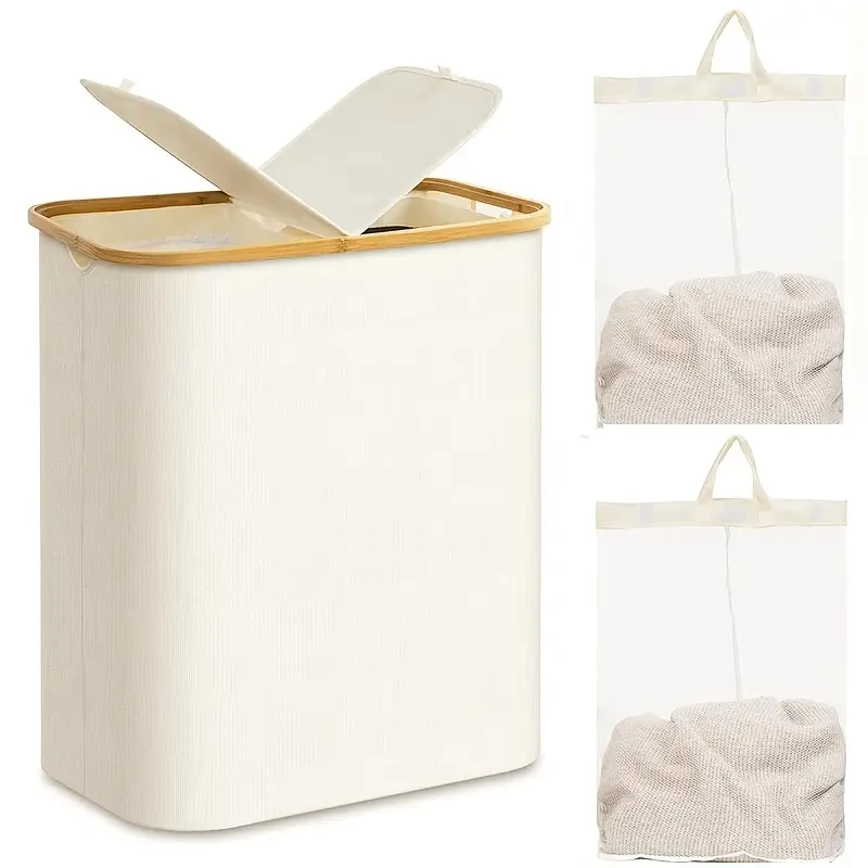 Double-layer Laundry Basket with Lid