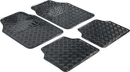 4-Piece Rubber/Aluminium Look Car Mat