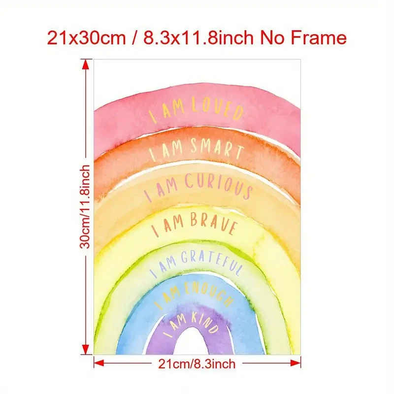 Inspirational Watercolor Rainbow Wall Art Print  A Splash of Positivity for Your Space